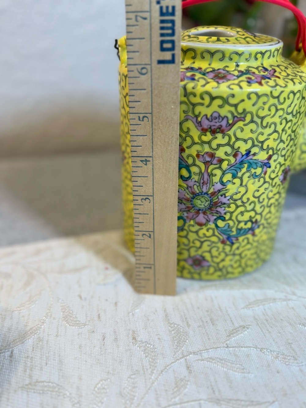 Vintage Chinese Jingdezhen Famille Jaune Dragon Travel Tea Set Wicker Basket 06 - Picture 14 of 16